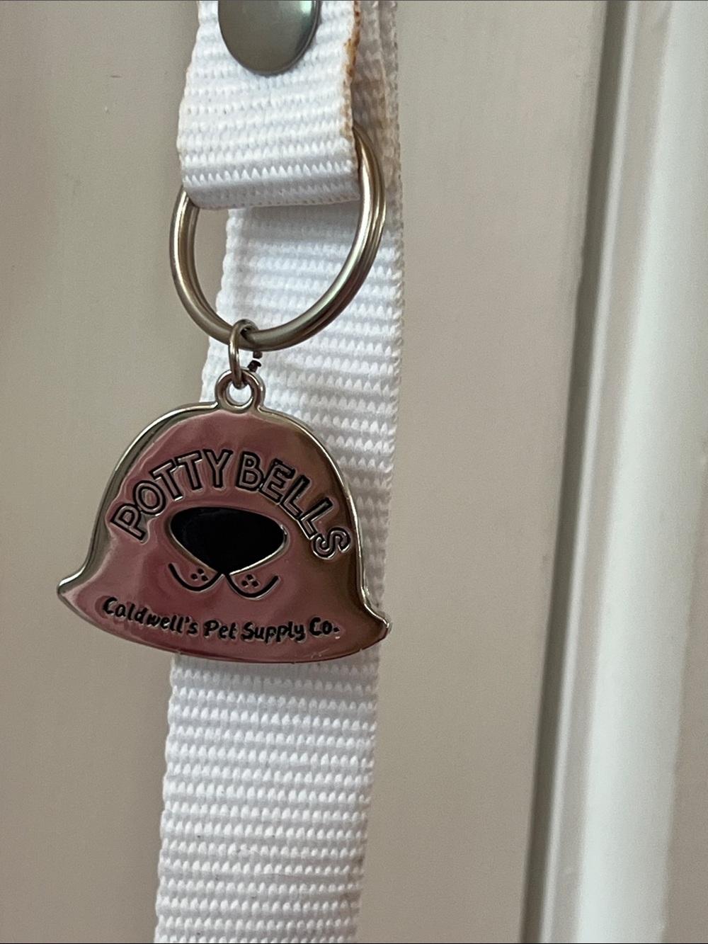 Potty Bells Pink Dog Doorbell Keychain
